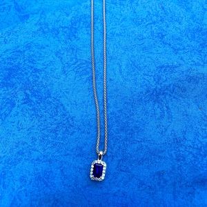 Sapphire & diamond costume jewelry necklace